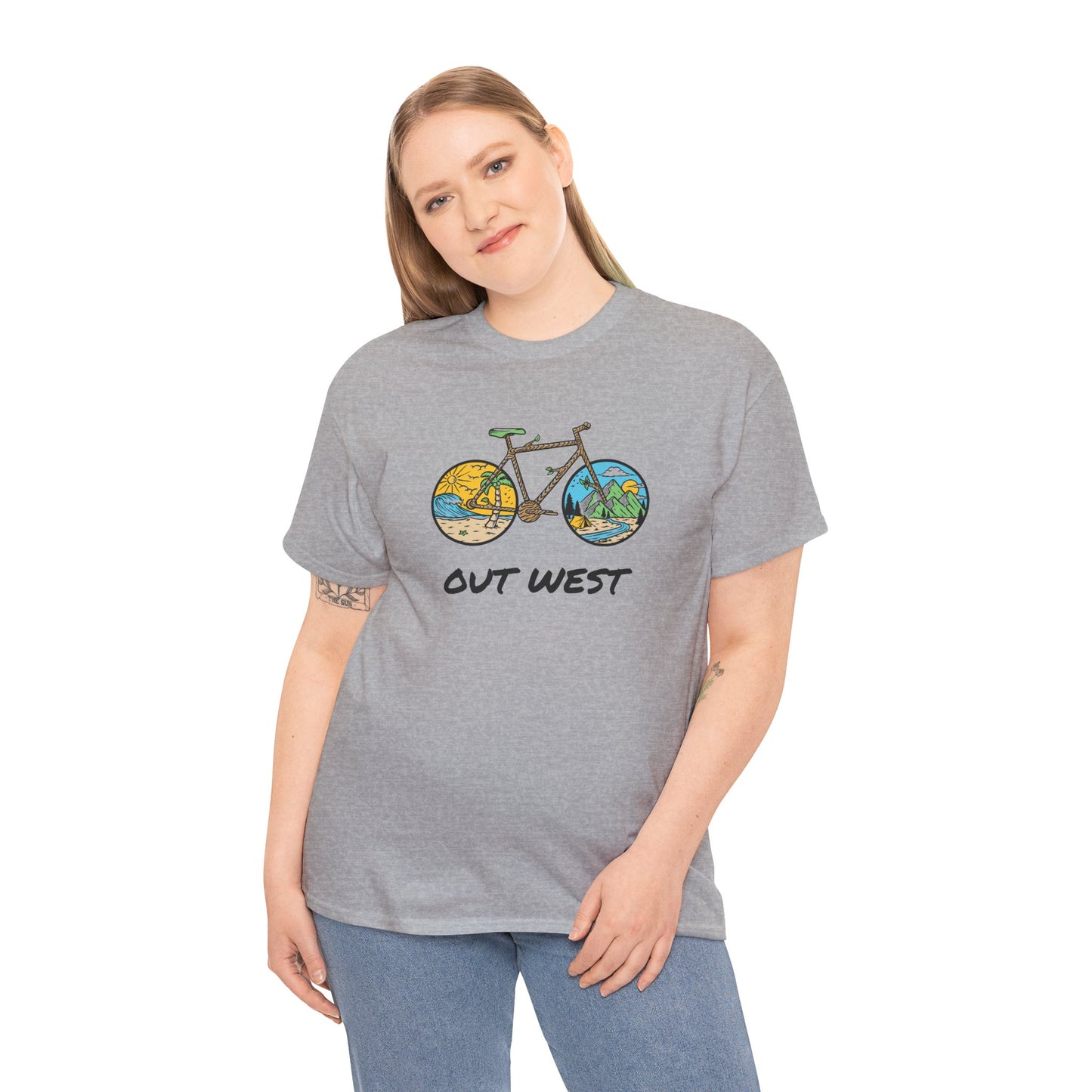 Out West Bike Unisex Heavy Cotton Tee