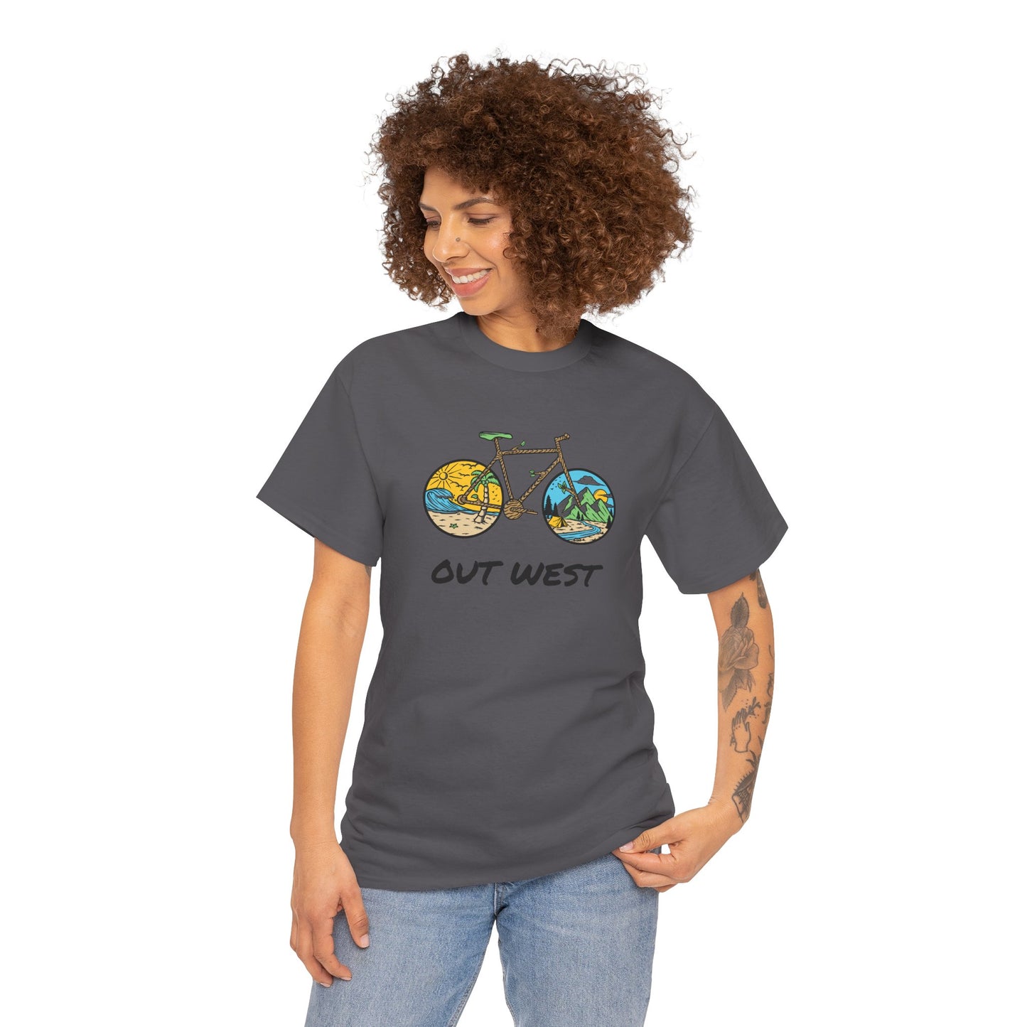 Out West Bike Unisex Heavy Cotton Tee