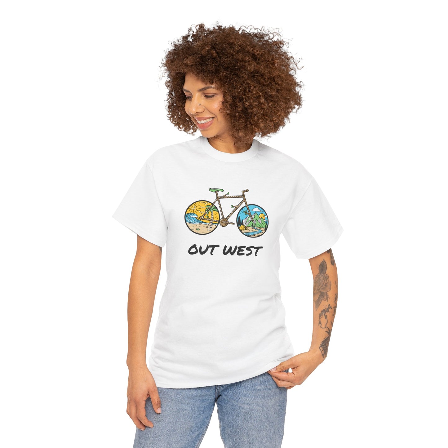 Out West Bike Unisex Heavy Cotton Tee