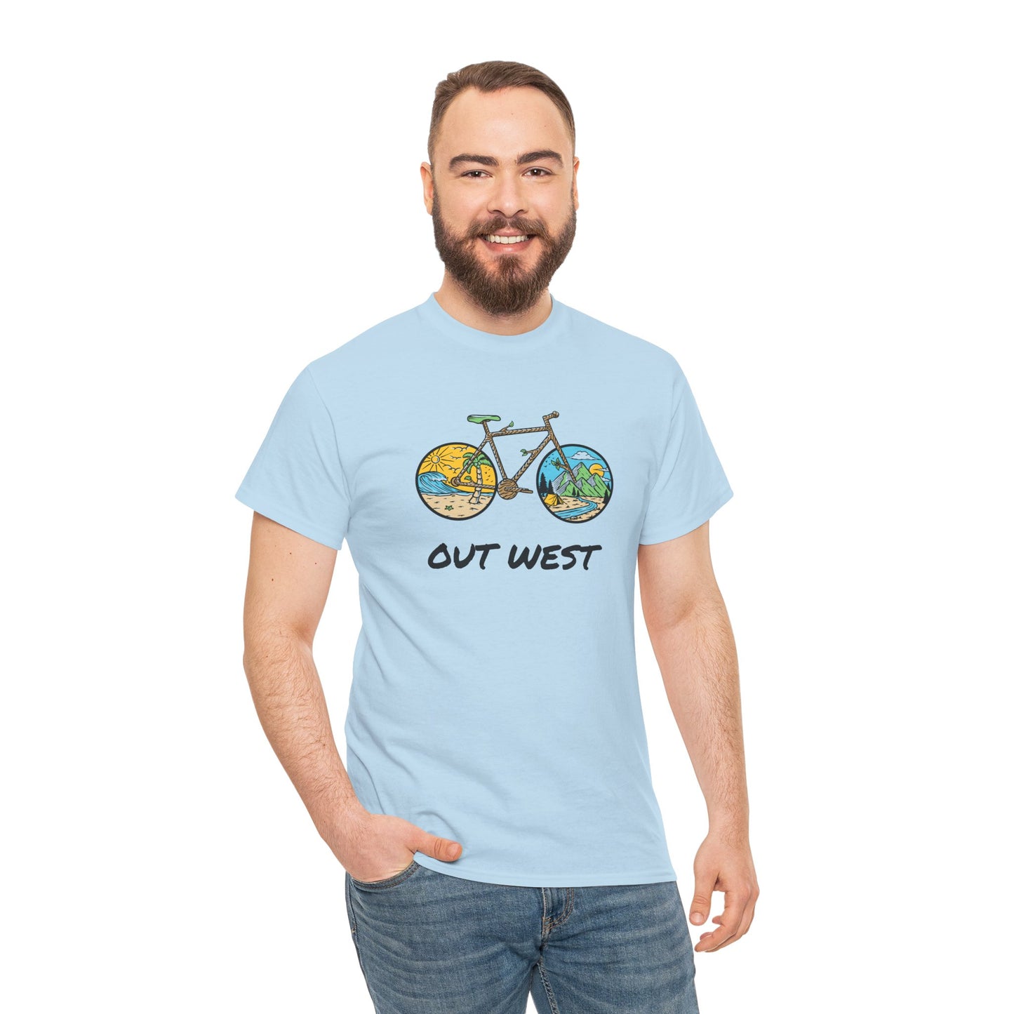 Out West Bike Unisex Heavy Cotton Tee