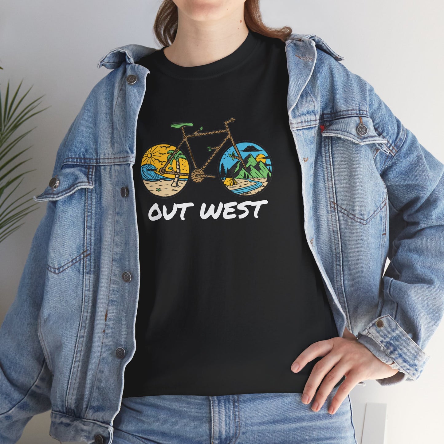 Out West Bike Unisex Heavy Cotton Tee