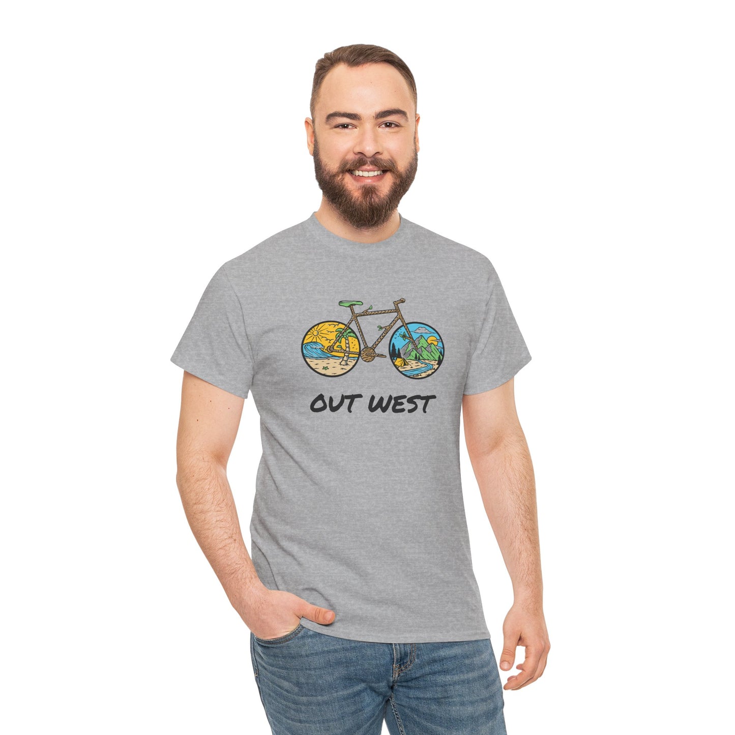 Out West Bike Unisex Heavy Cotton Tee