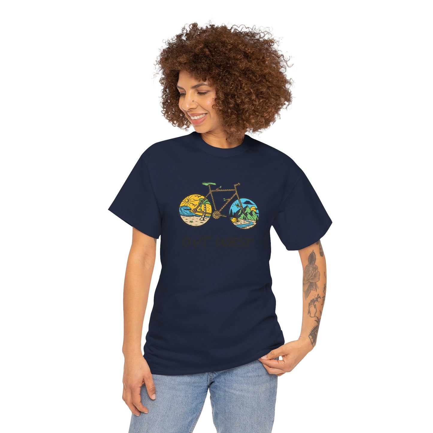 Out West Bike Unisex Heavy Cotton Tee