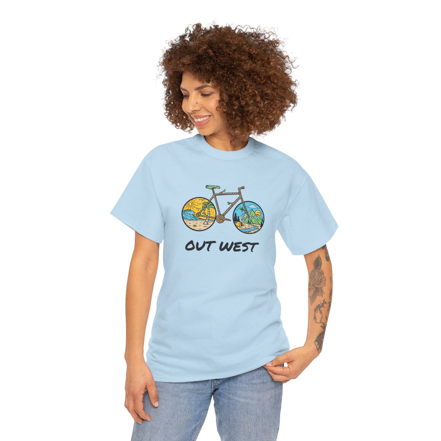 Out West Bike Unisex Heavy Cotton Tee