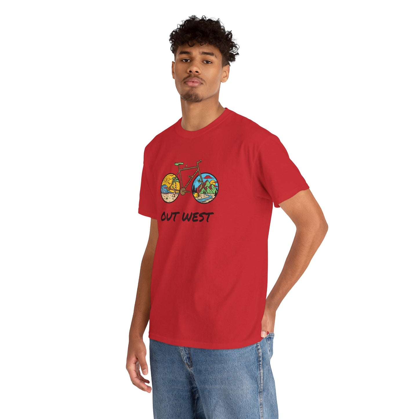 Out West Bike Unisex Heavy Cotton Tee