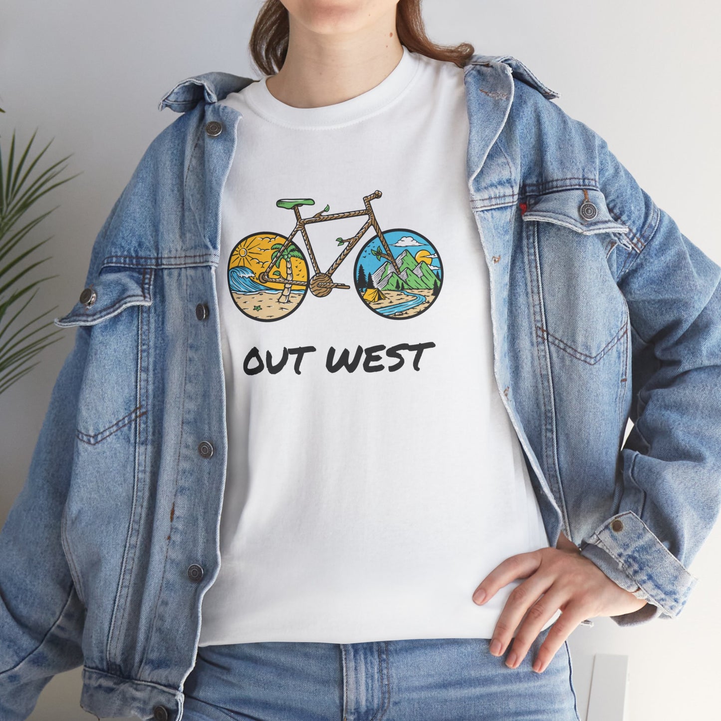 Out West Bike Unisex Heavy Cotton Tee