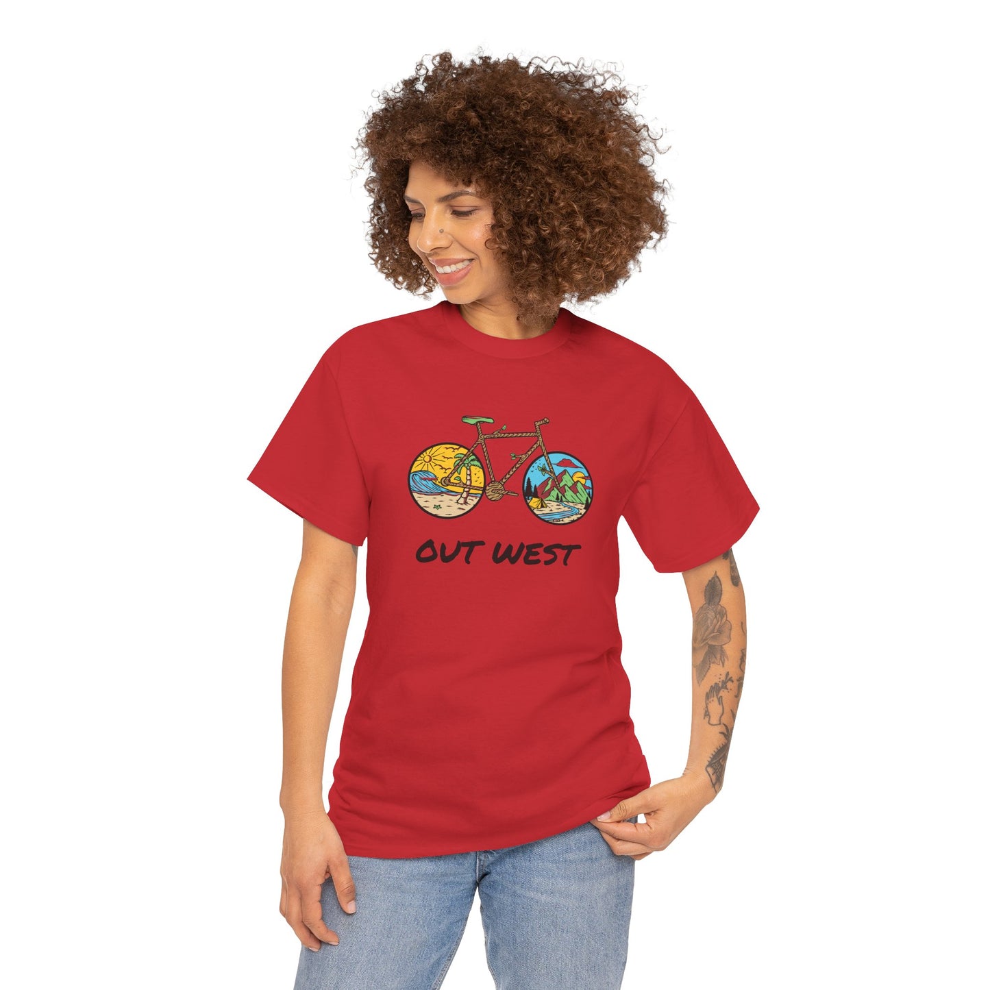 Out West Bike Unisex Heavy Cotton Tee