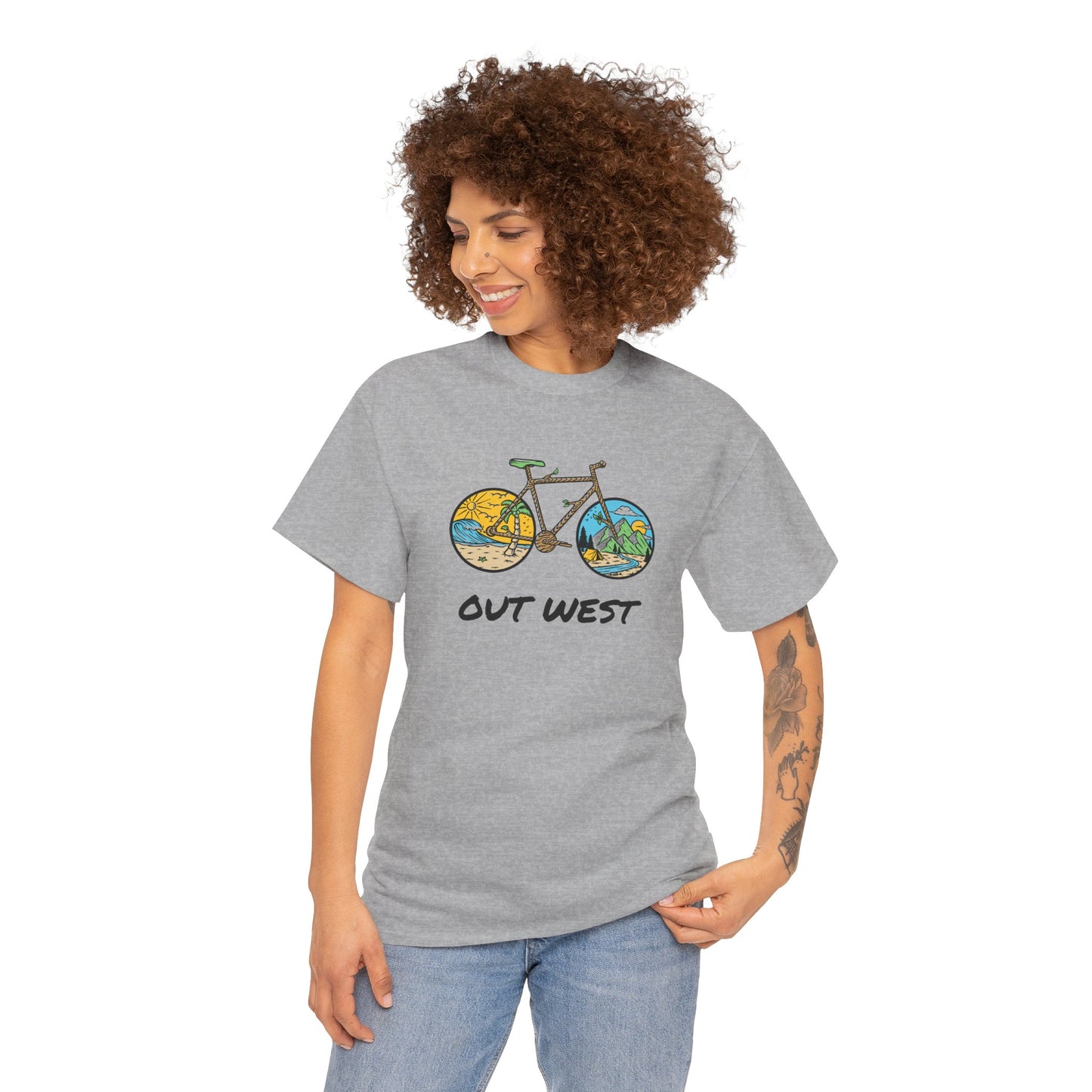 Out West Bike Unisex Heavy Cotton Tee