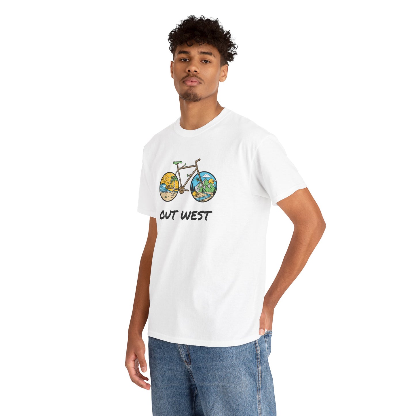 Out West Bike Unisex Heavy Cotton Tee