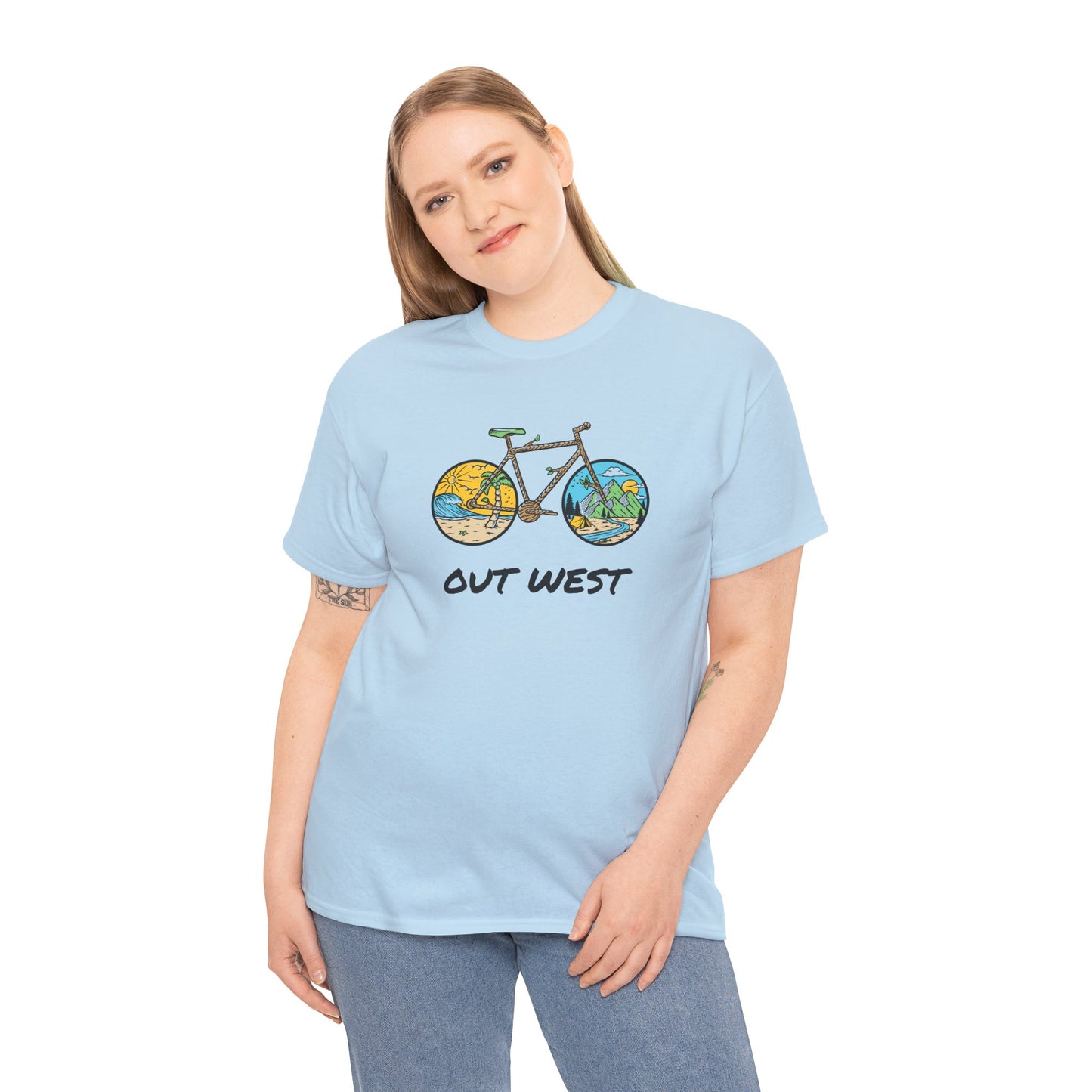 Out West Bike Unisex Heavy Cotton Tee