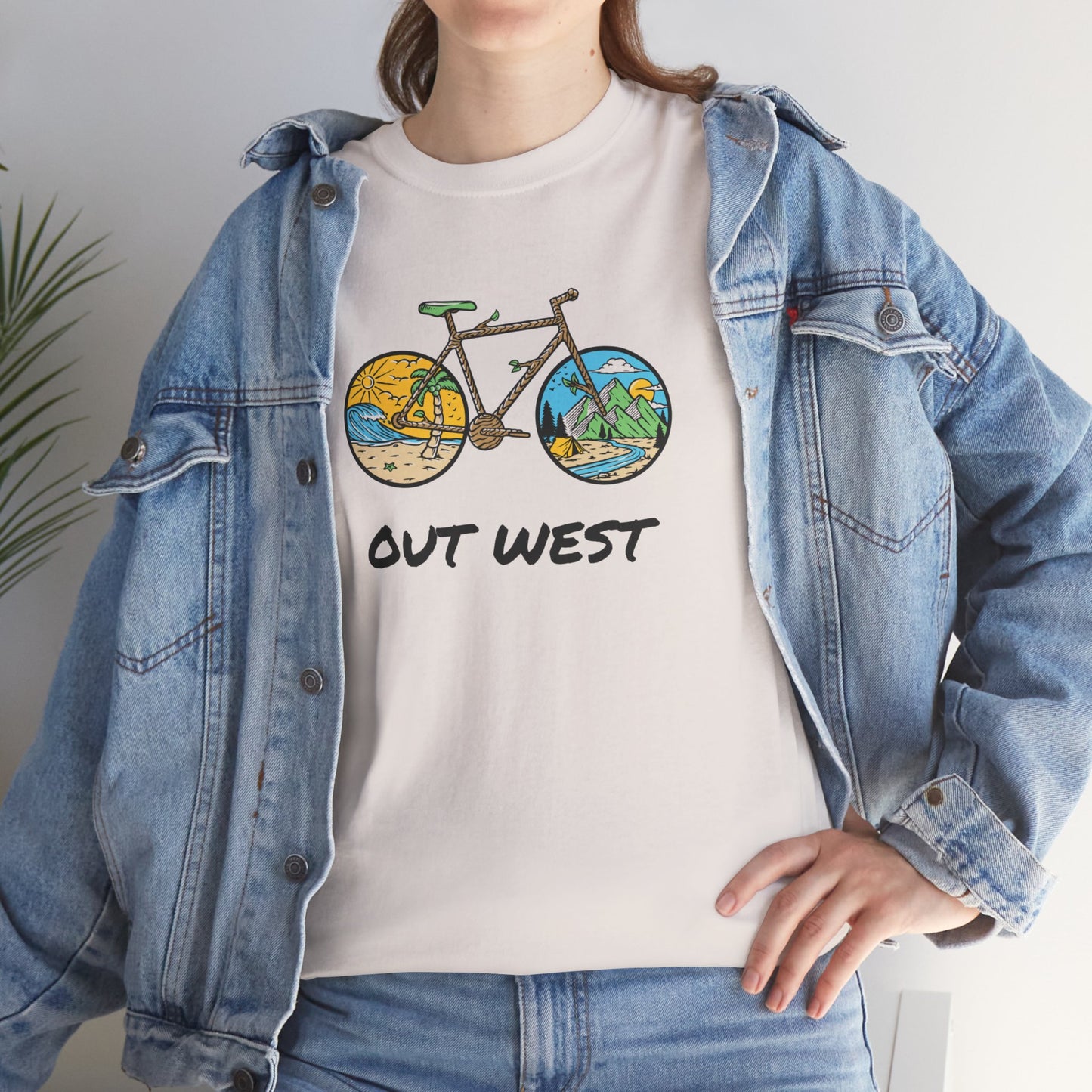 Out West Bike Unisex Heavy Cotton Tee