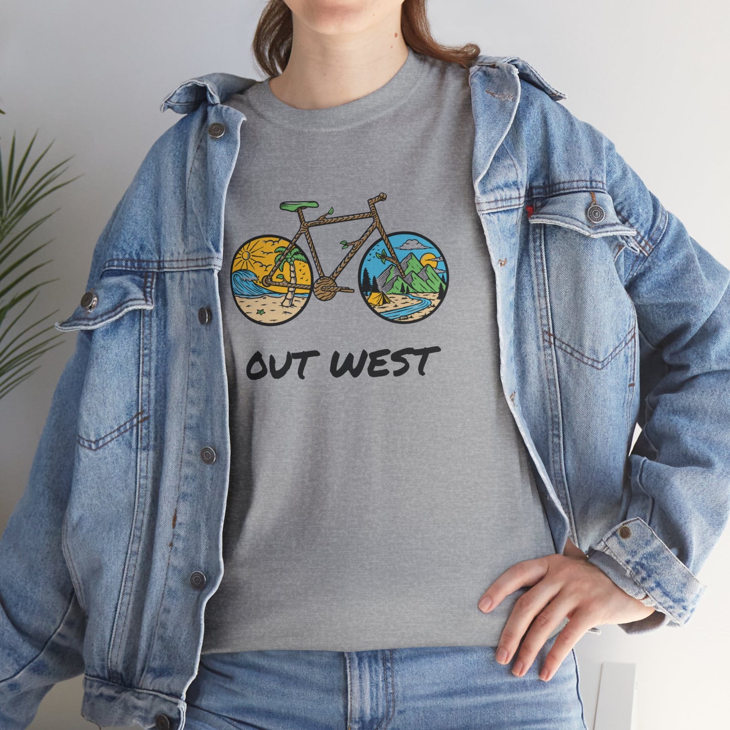 Out West Bike Unisex Heavy Cotton Tee