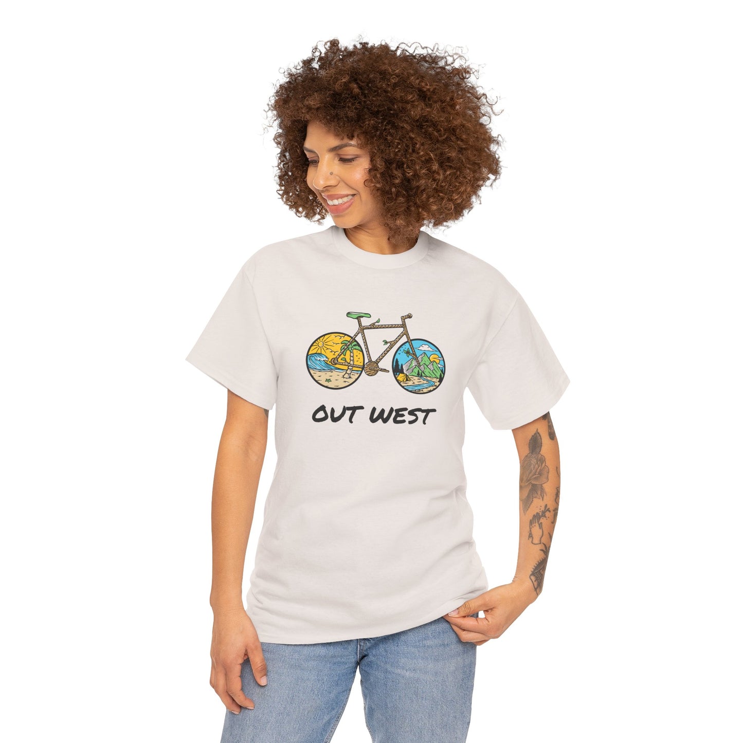 Out West Bike Unisex Heavy Cotton Tee