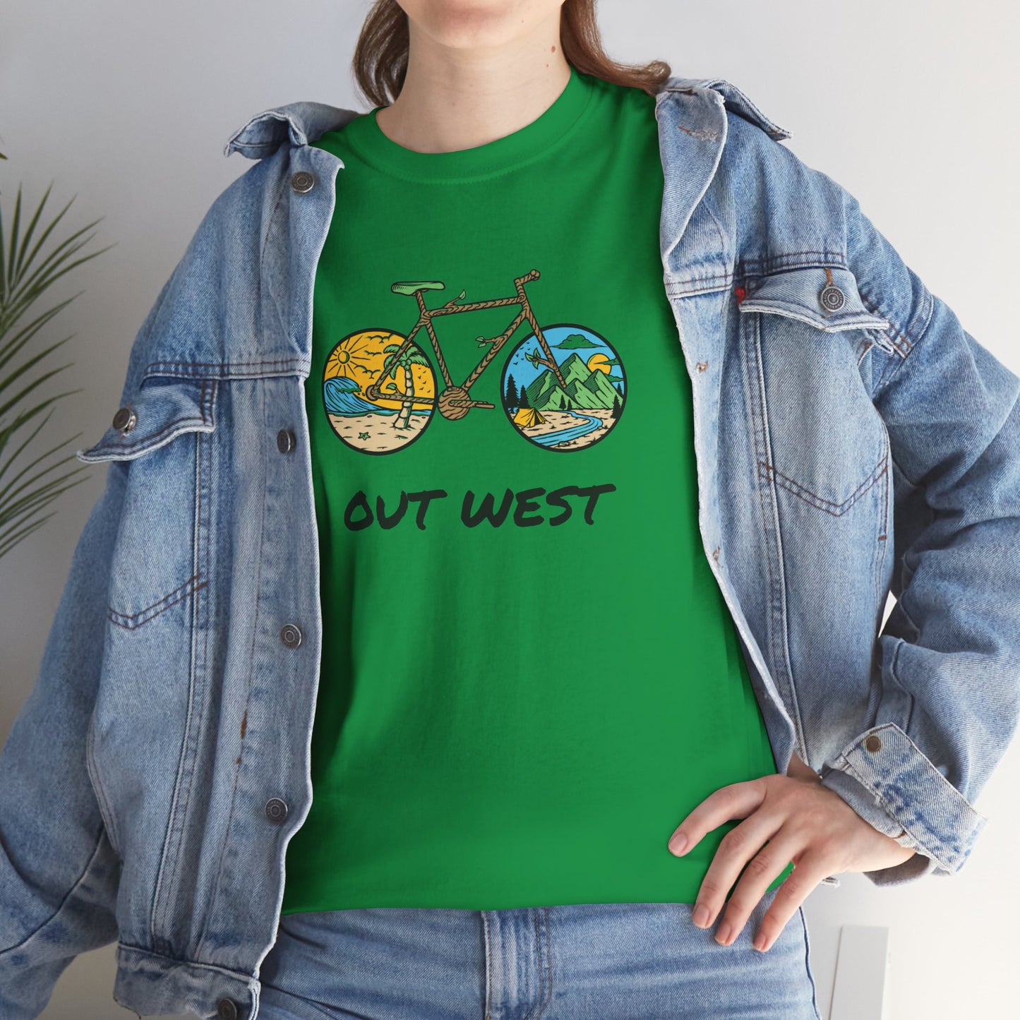 Out West Bike Unisex Heavy Cotton Tee