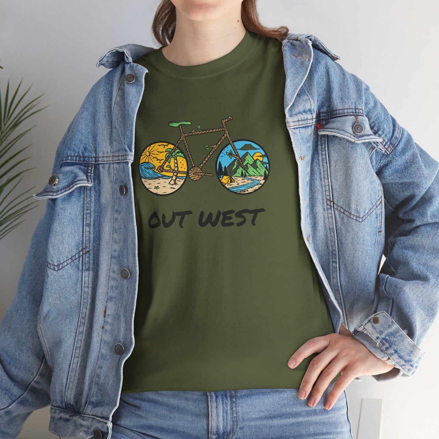 Out West Bike Unisex Heavy Cotton Tee