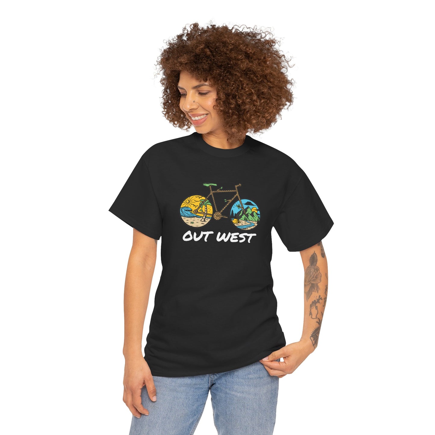 Out West Bike Unisex Heavy Cotton Tee