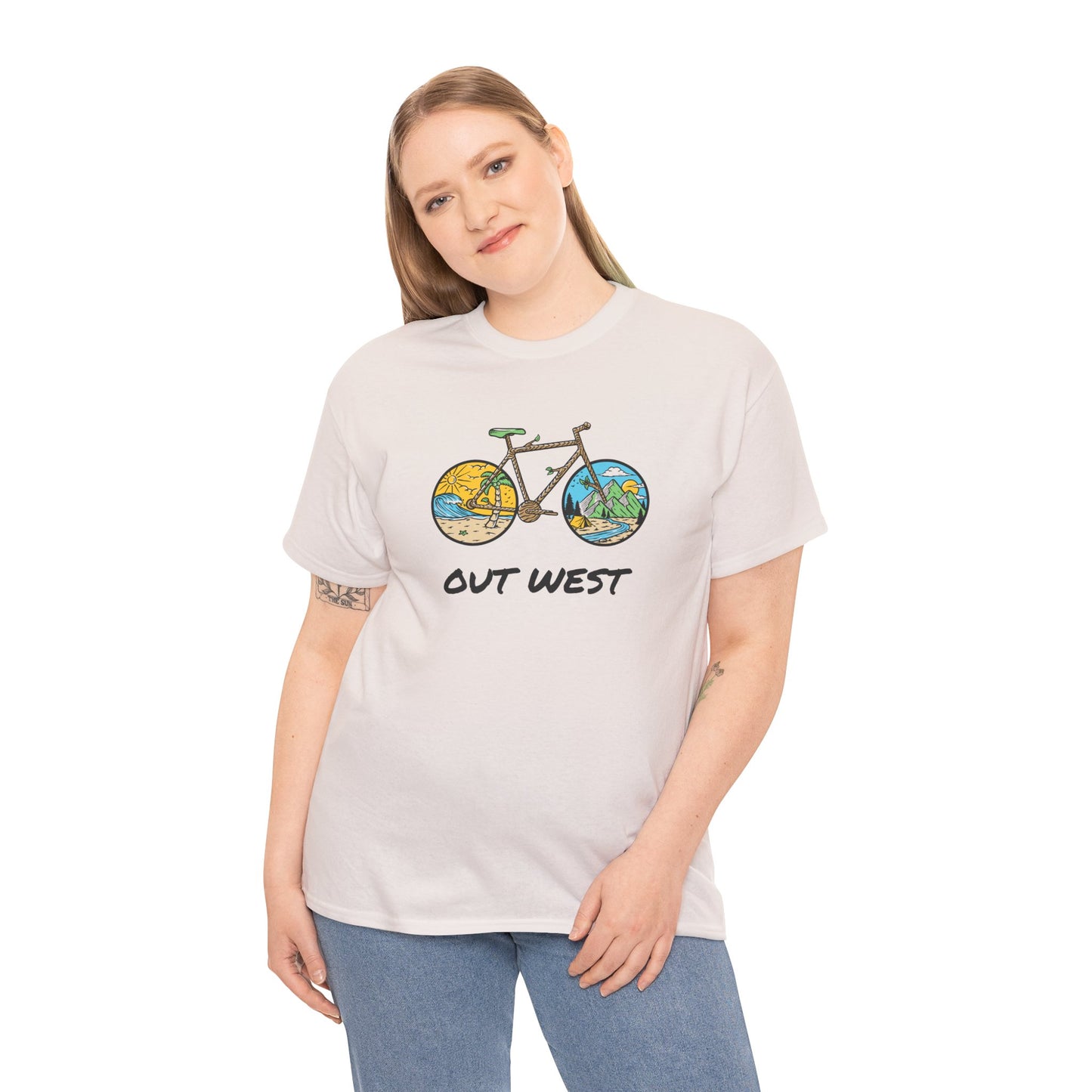 Out West Bike Unisex Heavy Cotton Tee