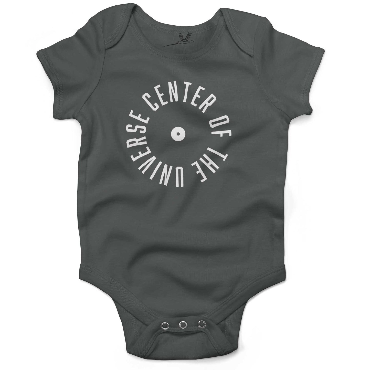 Center Of The Universe Baby One Piece or Raglan Tee-Organic Asphalt-3-6 months