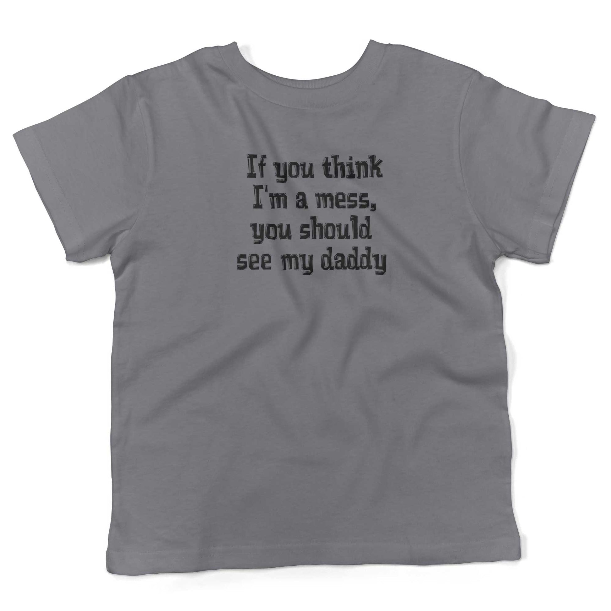 If You Think I'm A Mess, You Should See My Daddy Toddler Shirt-Slate-2T