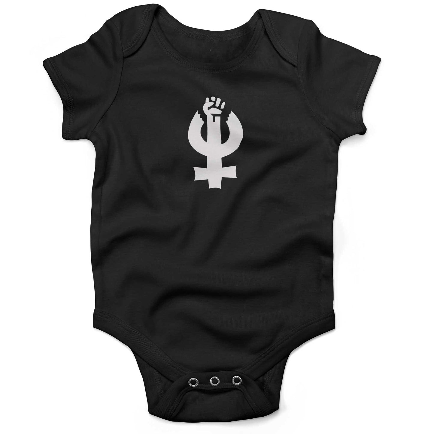 Feminist Infant Bodysuit or Raglan Tee-Organic Black-3-6 months