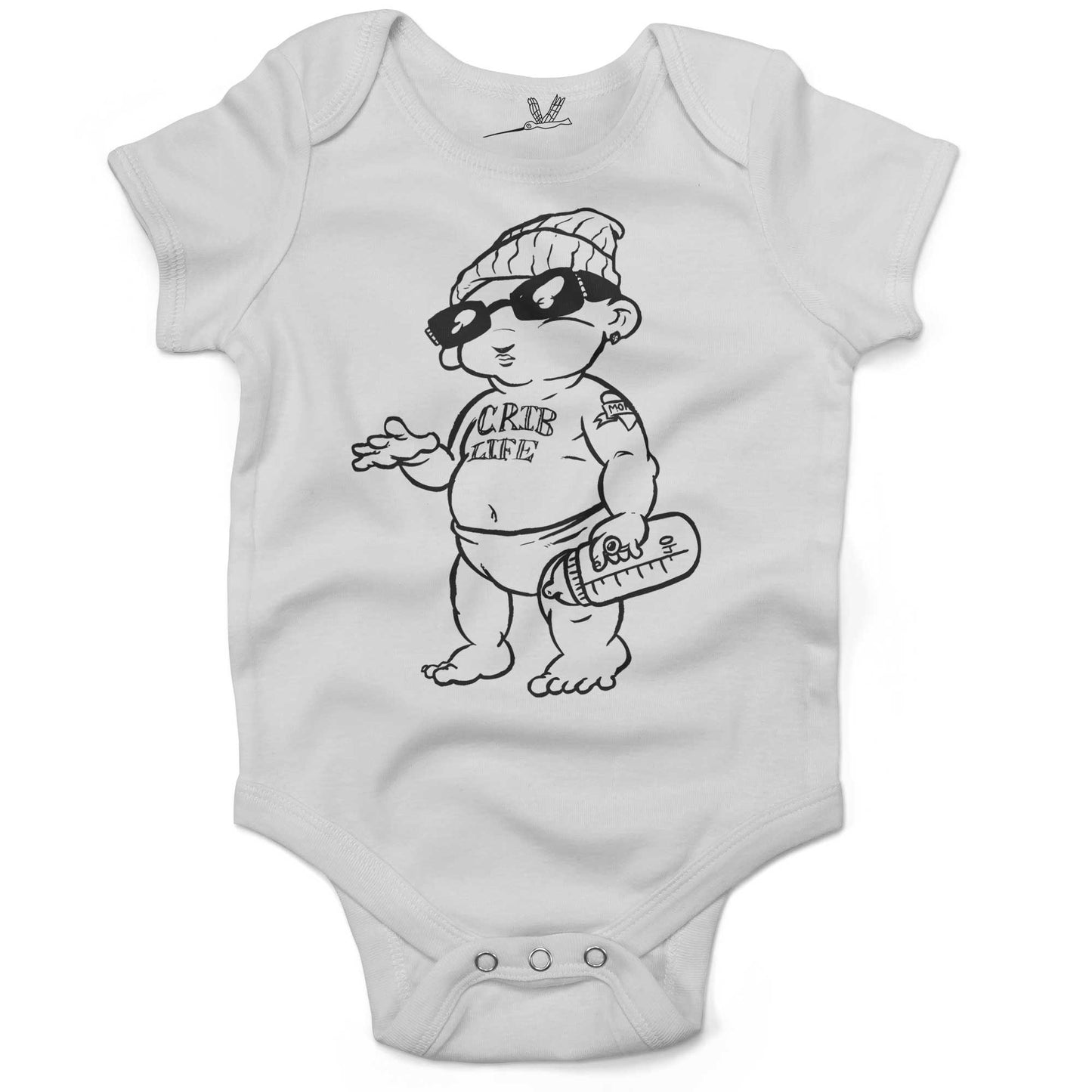 Crib Life Baby One Piece-White-3-6 months