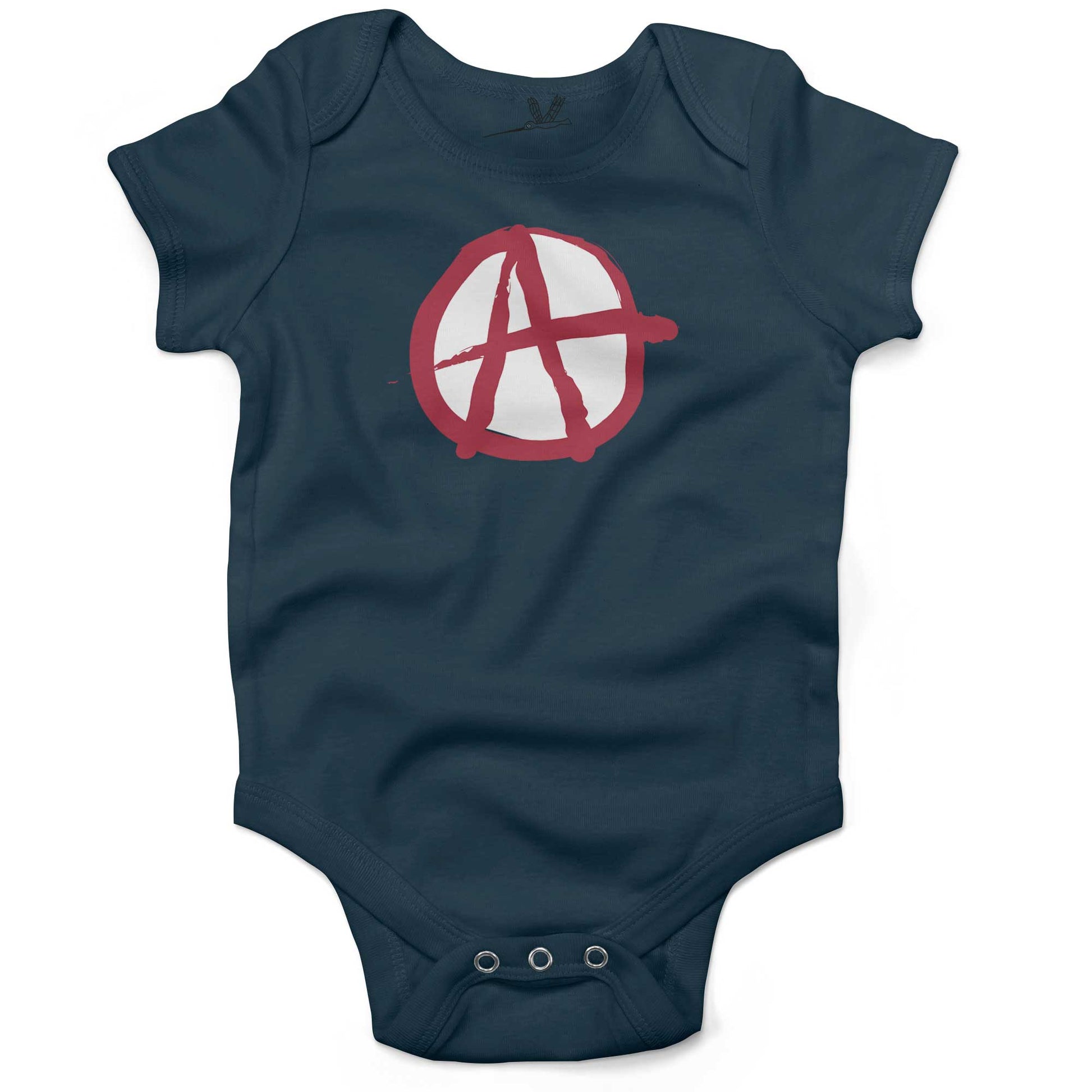 Anarchy Symbol Infant Bodysuit or Raglan Tee-Organic Pacific Blue-3-6 months