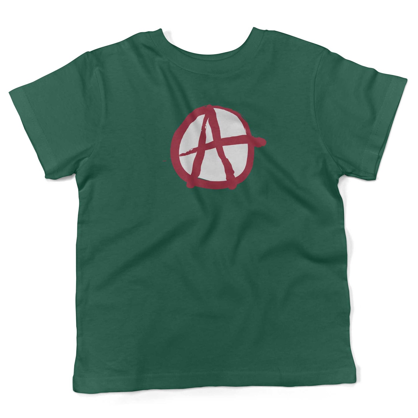 Anarchy Symbol Toddler Shirt-Kelly Green-2T