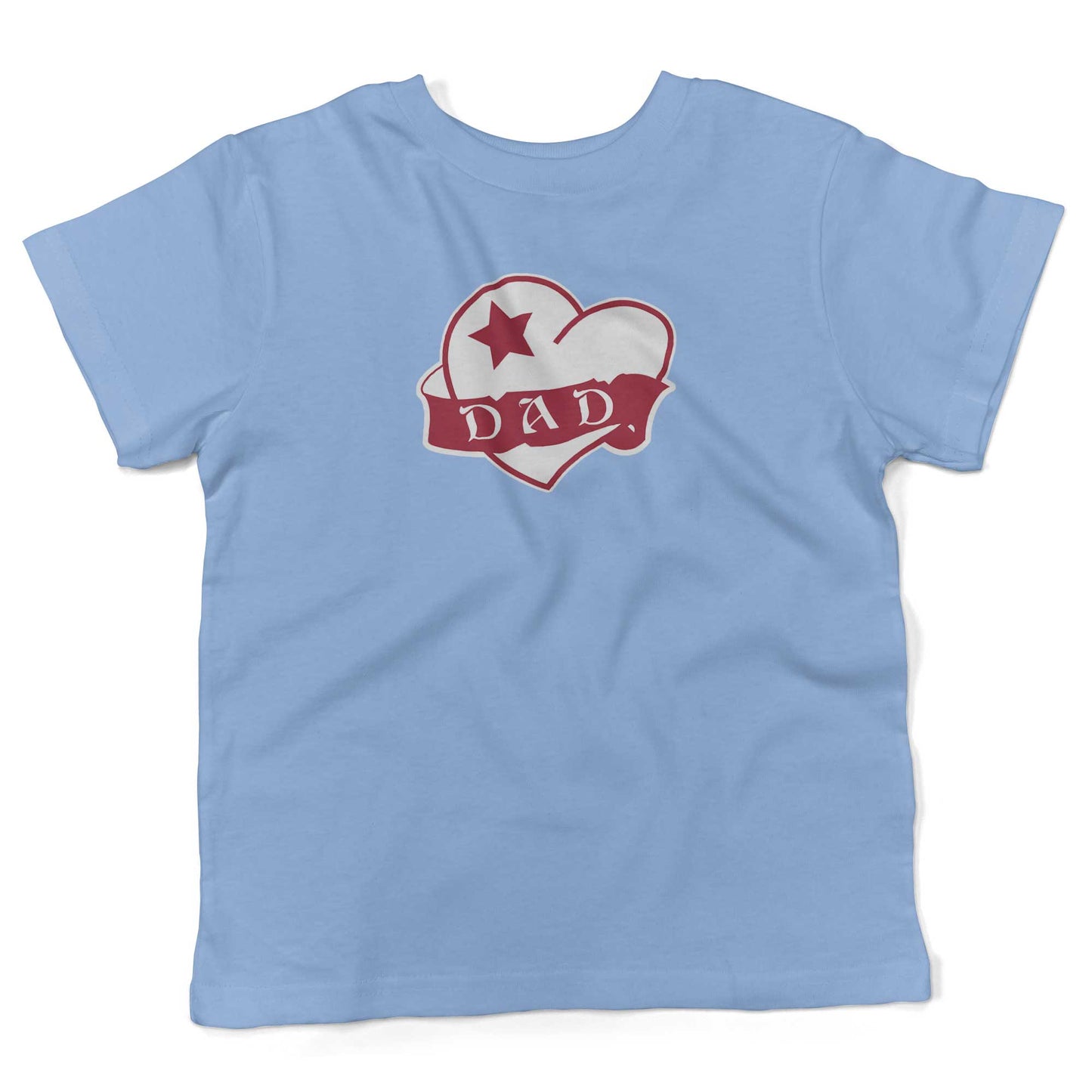 Dad Tattoo Heart Toddler Shirt-Organic Baby Blue-2T