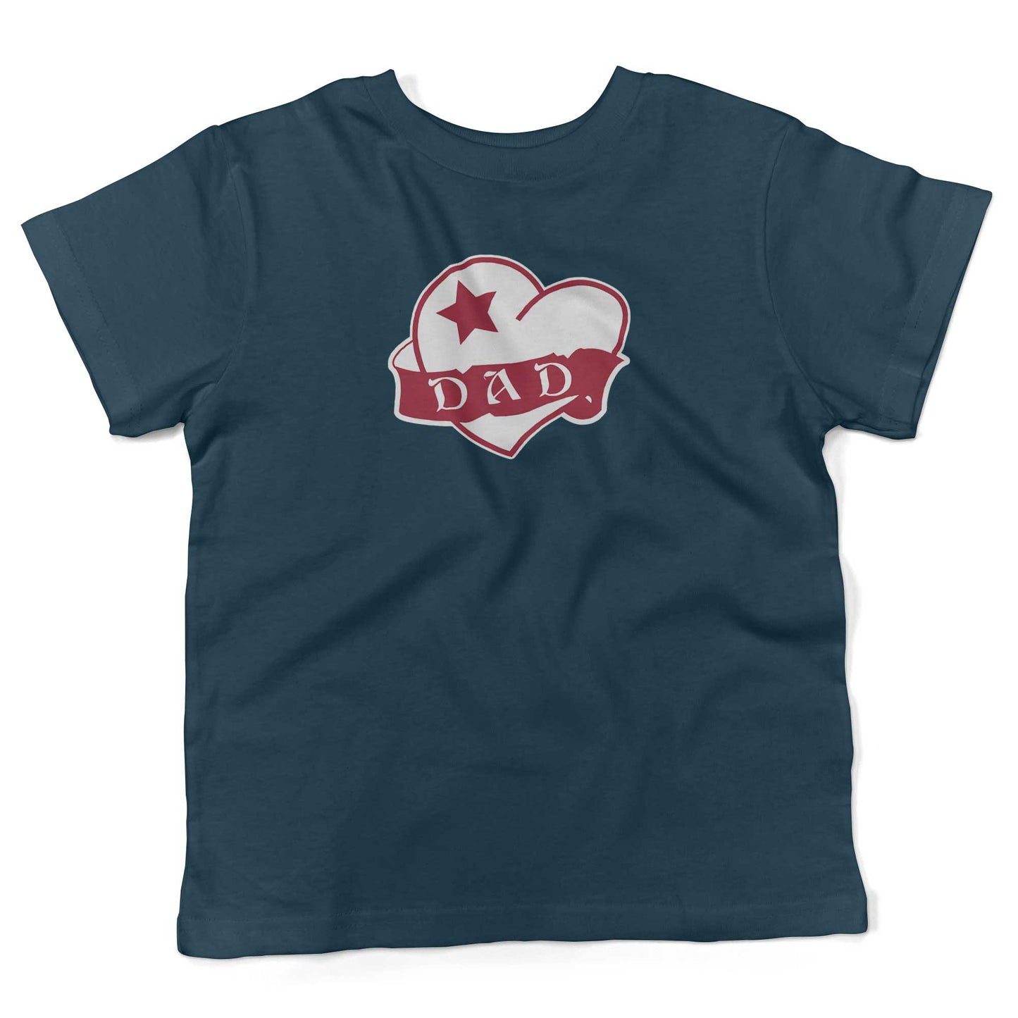 Dad Tattoo Heart Toddler Shirt-Organic Pacific Blue-2T