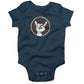 Rock Hand Symbol Infant Bodysuit or Raglan Tee-Organic Pacific Blue-3-6 months