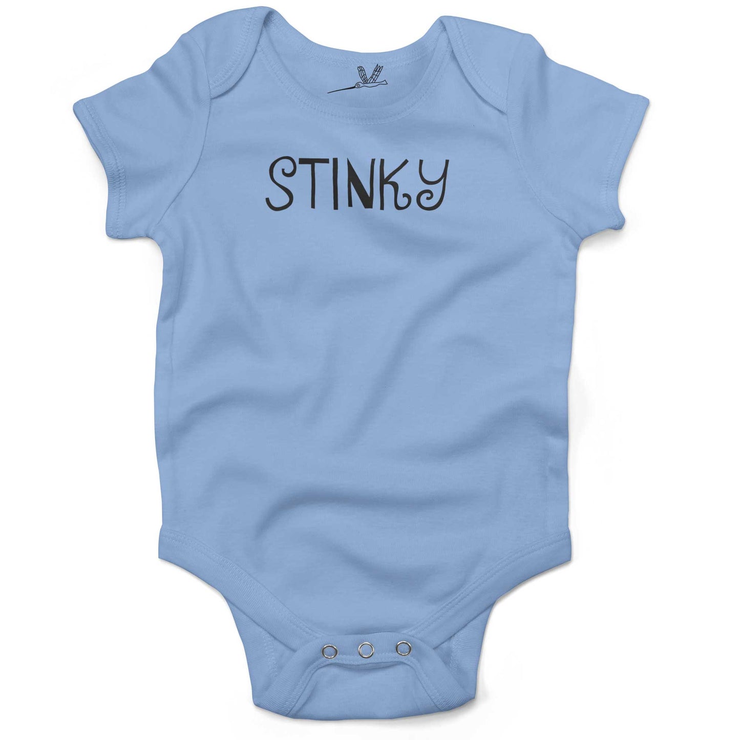 Stinky Infant Bodysuit or Raglan Baby Tee-Organic Baby Blue-3-6 months