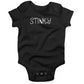 Stinky Infant Bodysuit or Raglan Baby Tee-Organic Black-3-6 months
