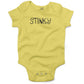 Stinky Infant Bodysuit or Raglan Baby Tee-Yellow-3-6 months
