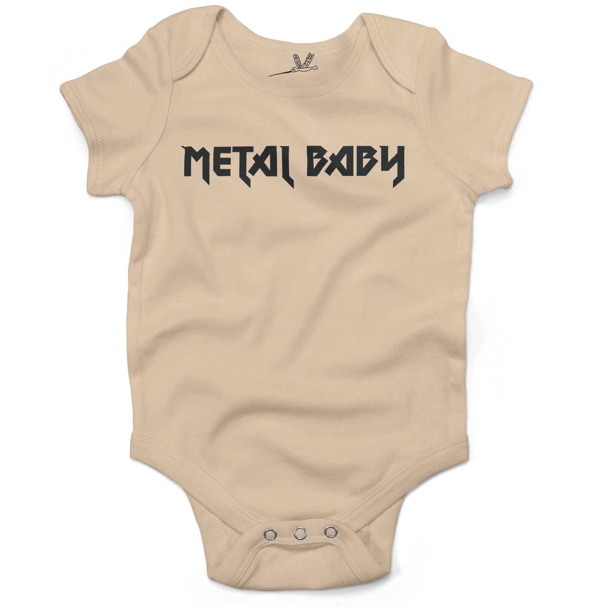 Metal Baby Infant Bodysuit or Raglan Baby Tee-Organic Natural-3-6 months