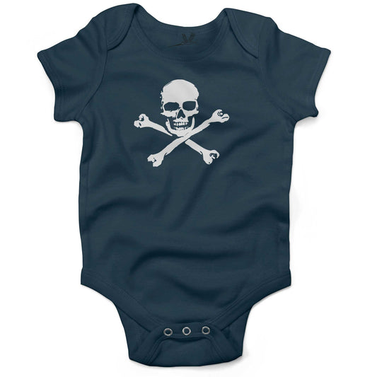 Skull Infant Bodysuit or Raglan Tee-Organic Pacific Blue-3-6 months