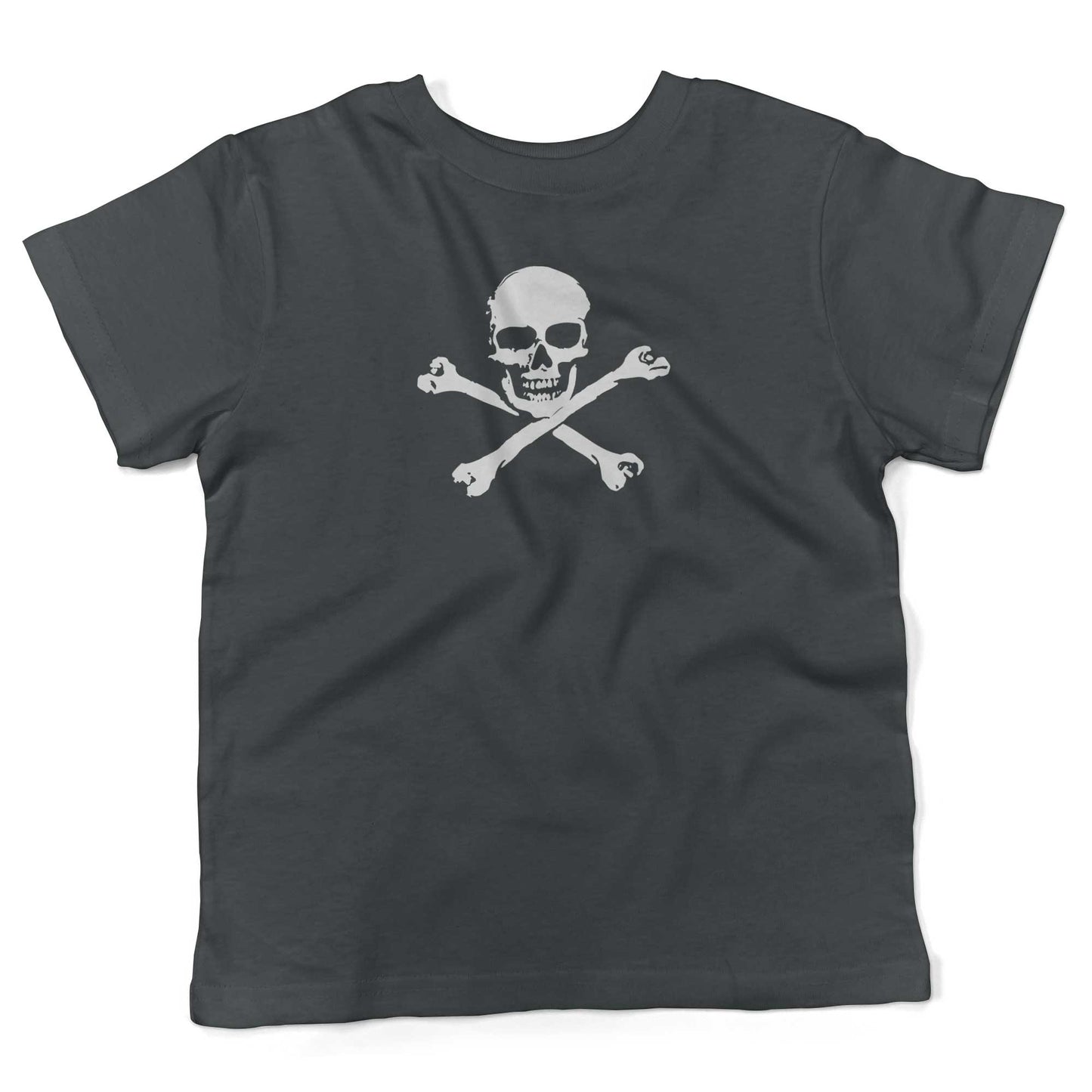 Skull And Crossbones Toddler Shirt-Asphalt-2T