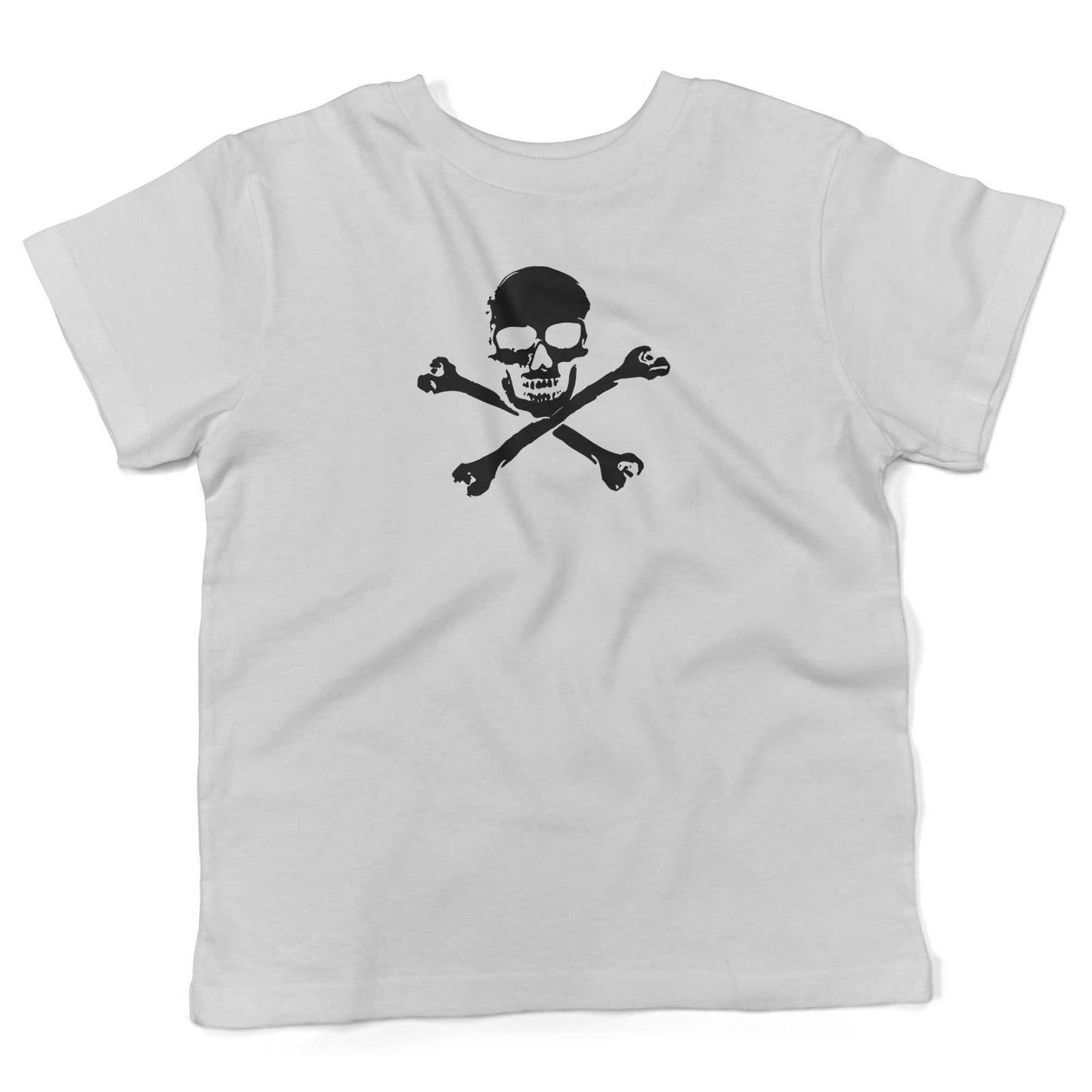 Skull And Crossbones Toddler Shirt-White-2T