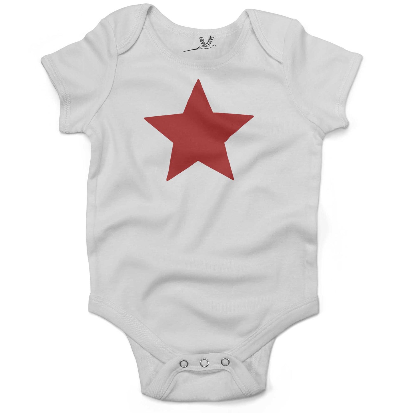 Five Point Star Infant Bodysuit-White-Red Star