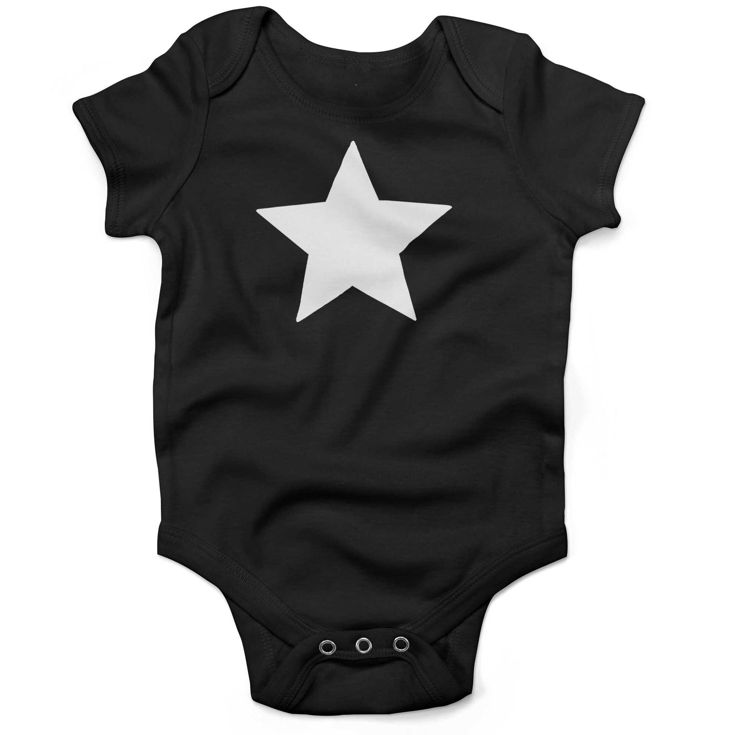 Five Point Star Infant Bodysuit-Organic Black-White Star