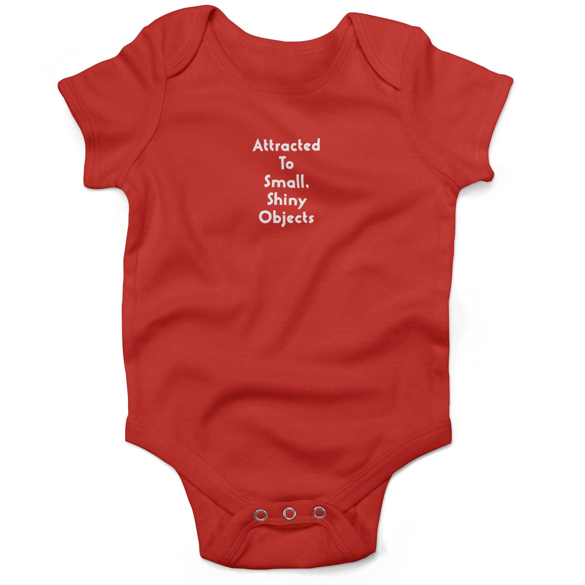 Attracted To Small, Shiny Objects Baby One Piece-Organic Red-3-6 months