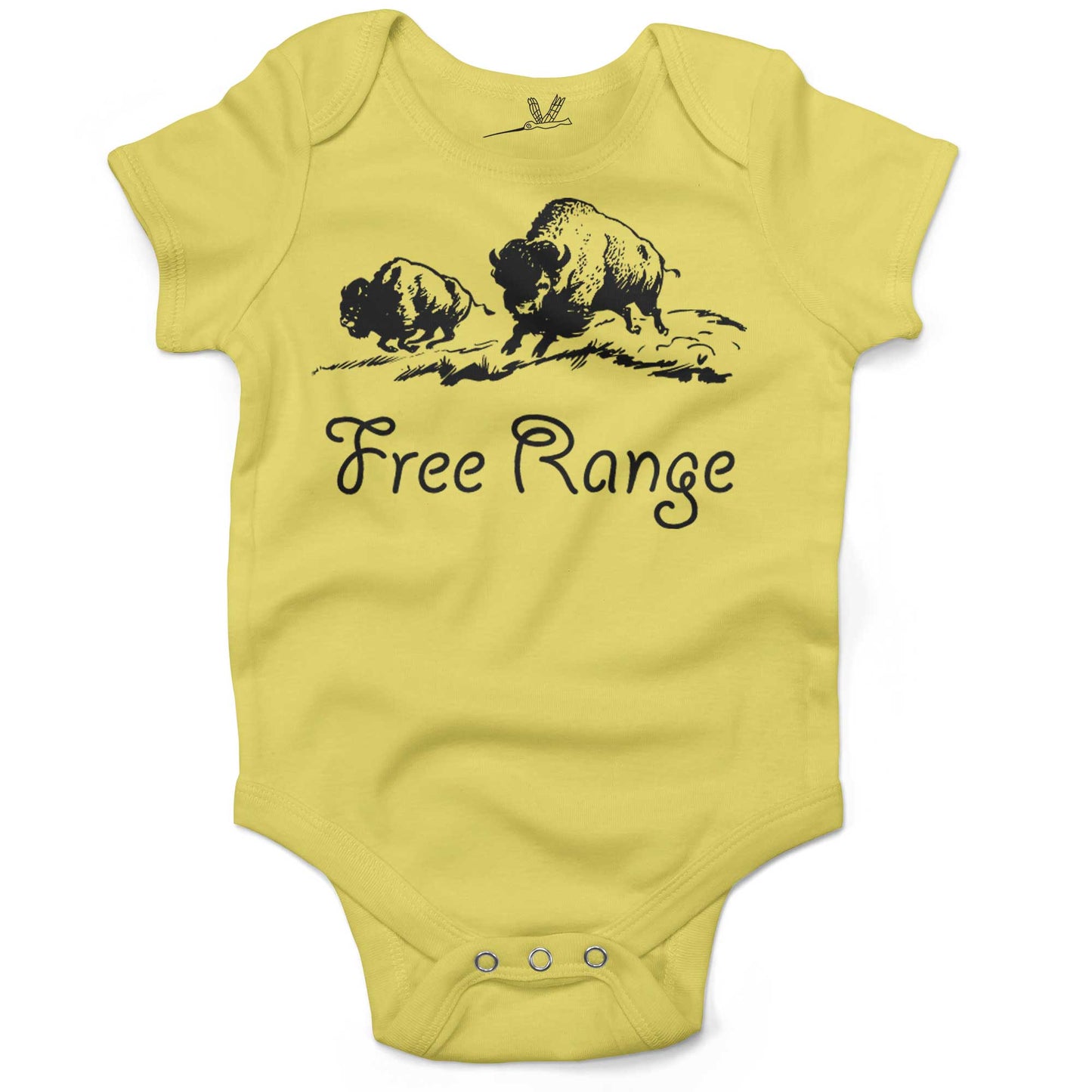 Where The Buffalo Roam Baby One Piece-Yellow-3-6 months