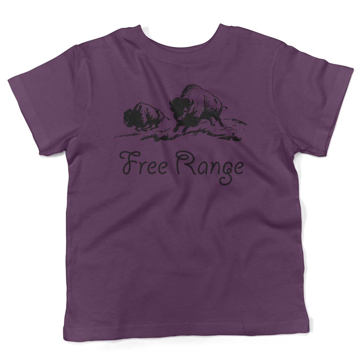Where The Buffalo Roam Toddler Shirt-Organic Purple-2T
