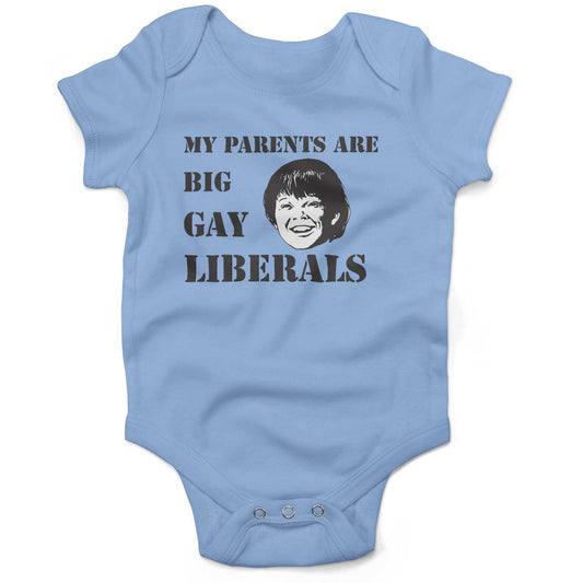 My Parents Are Big, Gay Liberals Infant Bodysuit or Raglan Baby Tee-Organic Baby Blue-3-6 months