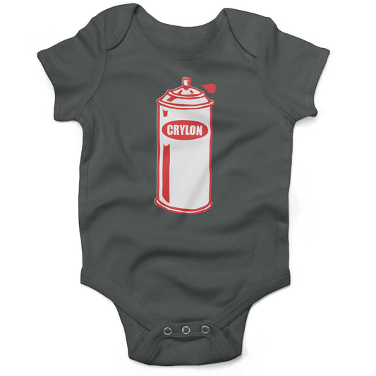 Crylon Cans Infant Bodysuit or Raglan Tee-Organic Asphalt-3-6 months