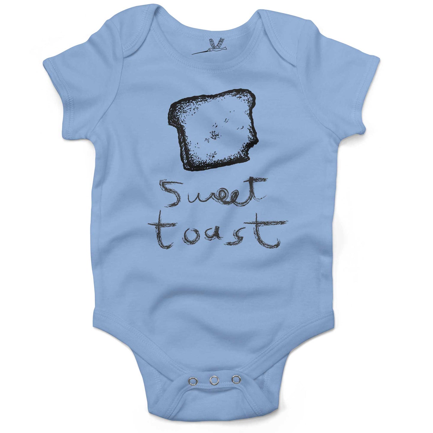 Sweet Toast Infant Bodysuit or Raglan Tee-Organic Baby Blue-3-6 months