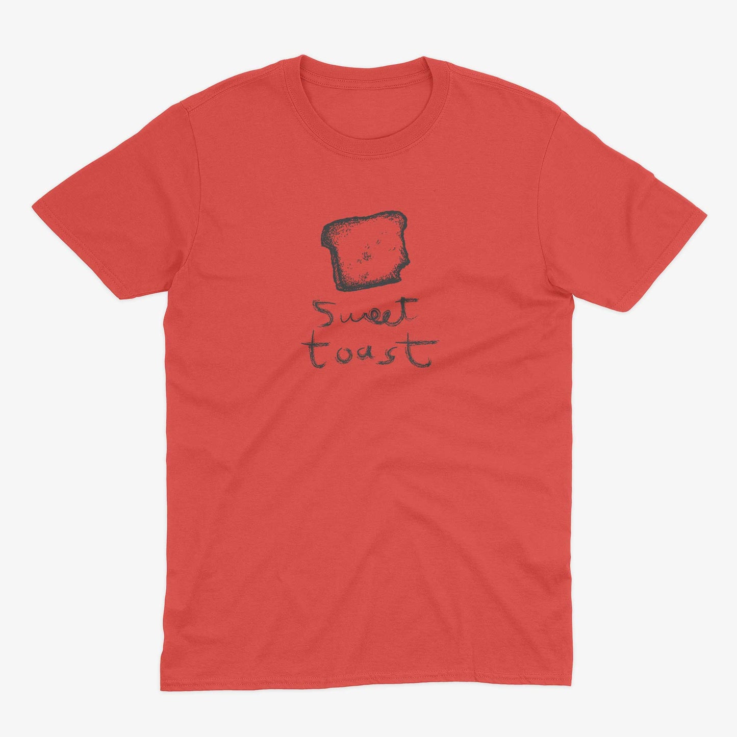 Sweet Toast Unisex Or Women's Cotton T-shirt-Red-Unisex