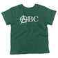 Punk Rock Alphabet Toddler Shirt-Kelly Green-2T