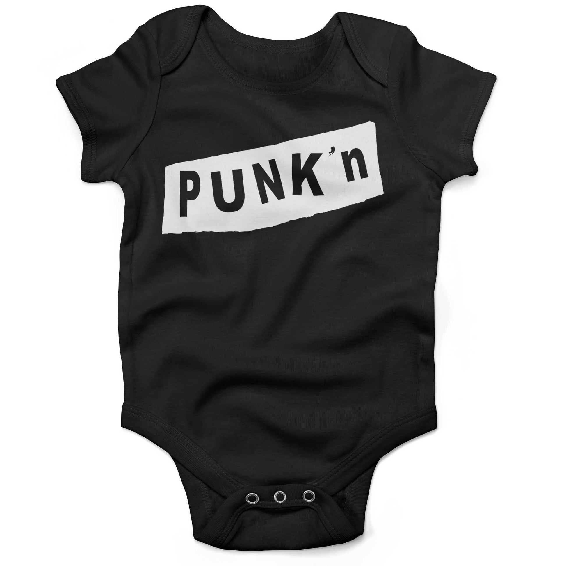 Pumpkin Punk'n Infant Bodysuit or Raglan Tee-Organic Black-3-6 months