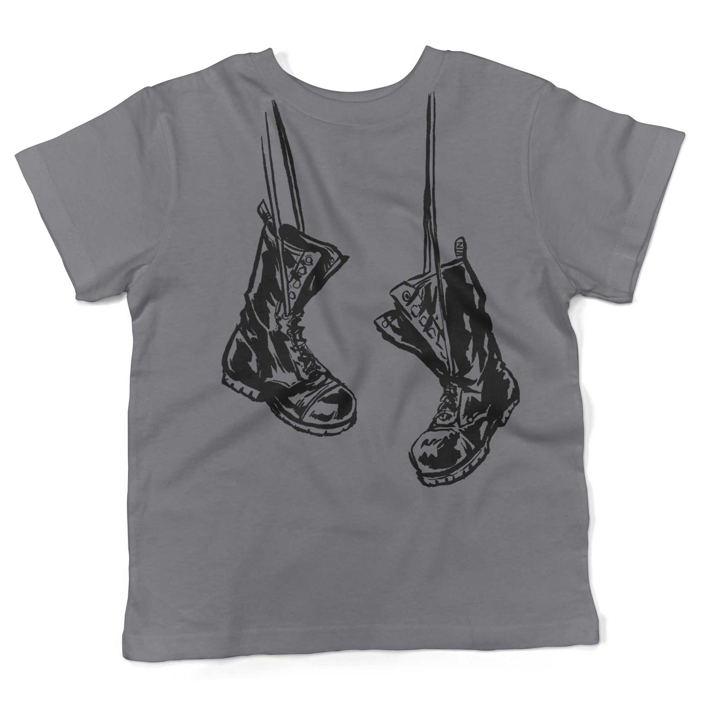 Baby Combat Boots Toddler Shirt-White/Black-2T