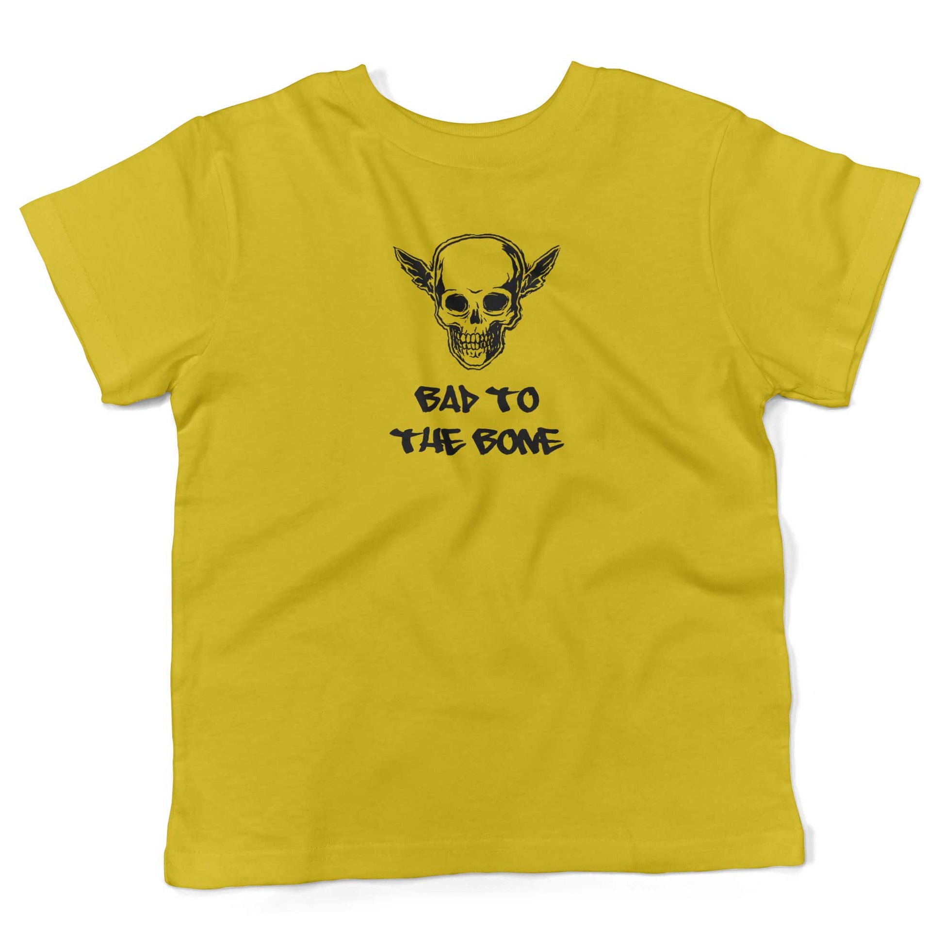 Bad To The Bone Toddler Shirt-Sunshine Yellow-2T